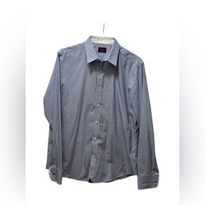UNTUCKit - Men’s - Large Slim Fit - Blue Stripe- Button Down Shirt